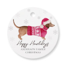 Dachshund Wiener Dog Watercolor Pet Winter Holiday