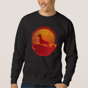 Dachshund Wiener Doxen Dog Retro Sunset Sweatshirt
