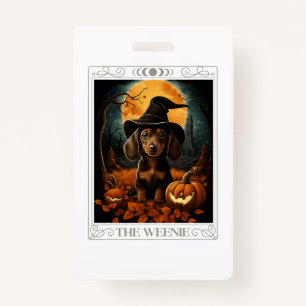 Dachshund Wiener Ghost Funny Halloween Costume Dog ID Badge