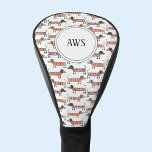 Dachshund Wiener Sausage Dog Monogram Golf Head Cover<br><div class="desc">Cute Dachshund Sausage dog pattern to raise a smile from any dog loving golfer.
Change the monogram initials to customise.  Original art by Nic Squirrell.</div>