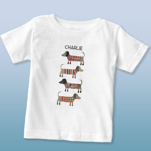 Dachshund Wiener Sausage Dog Personalised Baby T-Shirt