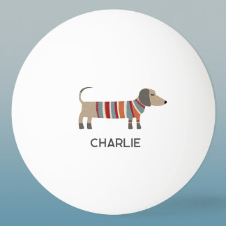 Dachshund Wiener Sausage Dog Personalised Name Ping Pong Ball