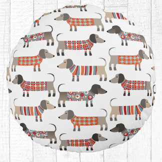 Dachshund Wiener Sausage Dog Round Cushion