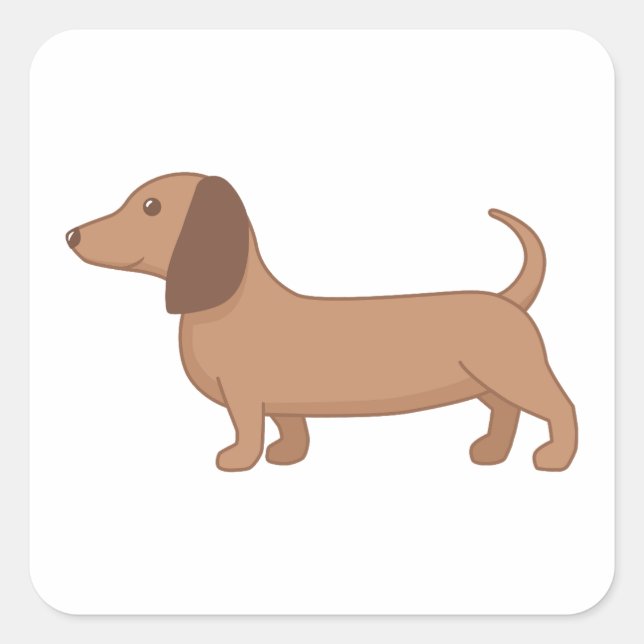 Dachshund Wiener Sausage Dog Square Sticker (Front)