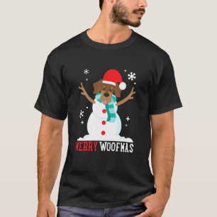 Dachshund Wiener Snowman Funny Cute Christmas T-Shirt