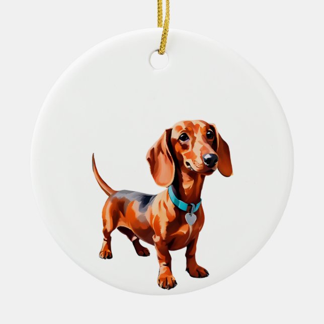 Dachshund Wienerdog ornament gift idea (Front)