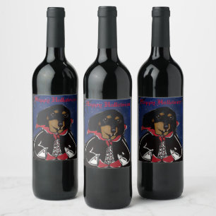 DACHSHUND WINE LABEL