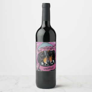 DACHSHUND  WINE LABEL