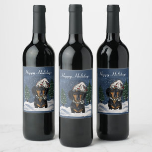 DACHSHUND WINE LABEL