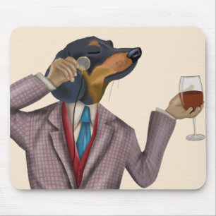 Dachshund Wine Snob Mouse Mat