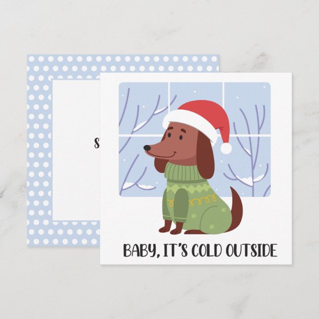 Dachshund Winter Greeting Card (Front/Back)