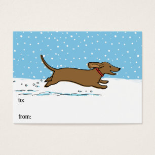 Dachshund Winter Holiday Cute Wiener Dog Gift Tags
