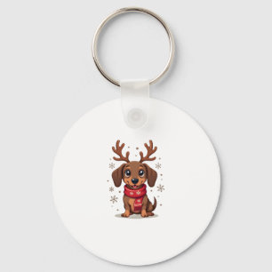 Dachshund Winter Joy Key Ring