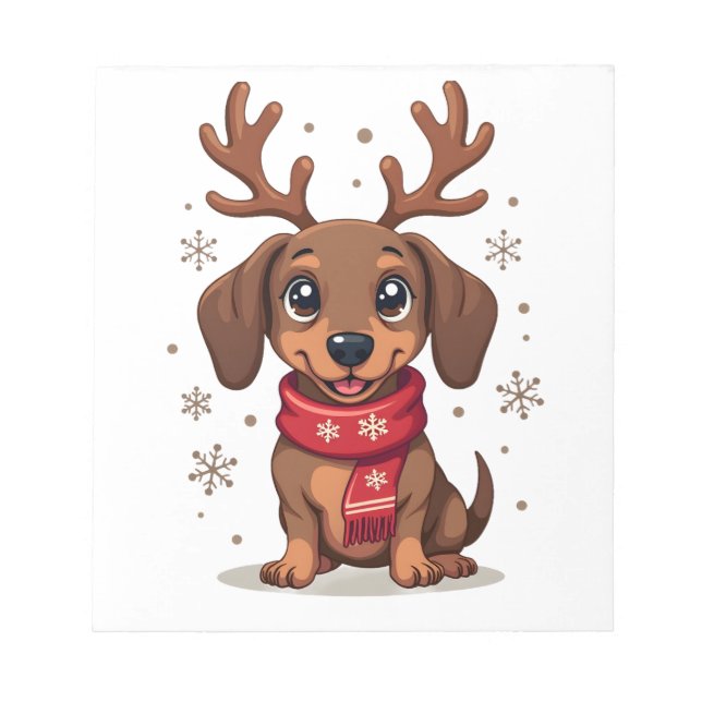 Dachshund Winter Joy Notepad (Front)