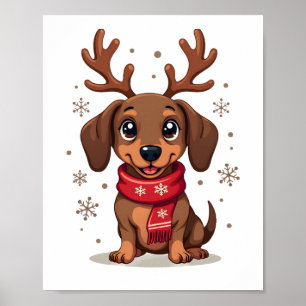 Dachshund Winter Joy Poster