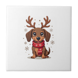 Dachshund Winter Joy Tile
