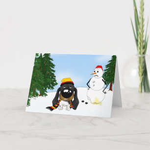 Dachshund Winter Snow Holiday Card