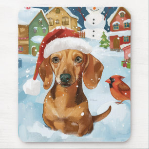 Dachshund Winter Wonderland Christmas Joy Mouse Mat