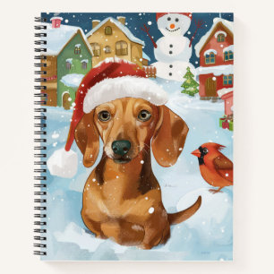 Dachshund Winter Wonderland Christmas Joy Notebook