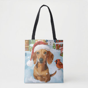 Dachshund Winter Wonderland Christmas Joy Tote Bag