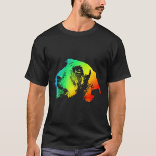 Dachshund Wire Hair Colourful Rainbow Retro T-Shirt