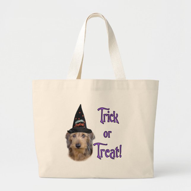 Dachshund (wire) Trick Large Tote Bag (Front)