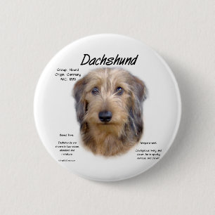 Dachshund (wirehair) History Design 6 Cm Round Badge