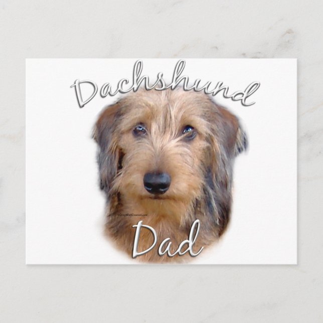 Dachshund (wirehaired) Dad 2 Postcard (Front)