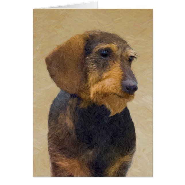 Dachshund (Wirehaired) Painting Original Dog Art (Front)