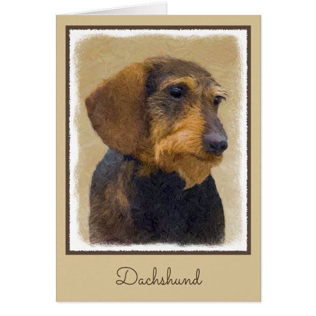 Dachshund (Wirehaired) Painting Original Dog Art (Front)