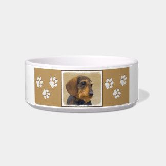 Dachshund (Wirehaired) Painting Original Dog Art Bowl