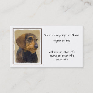 Dachshund (Wirehaired) Painting Original Dog Art Business Card