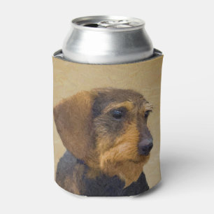 Dachshund (Wirehaired) Painting Original Dog Art Can Cooler