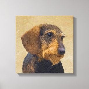 Dachshund (Wirehaired) Painting Original Dog Art Canvas Print