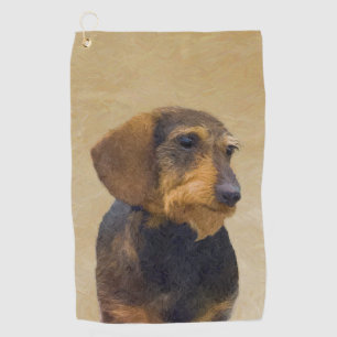 Dachshund (Wirehaired) Painting Original Dog Art Golf Towel