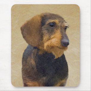Dachshund (Wirehaired) Painting Original Dog Art Mouse Mat