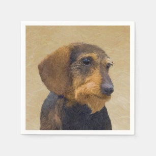 Dachshund (Wirehaired) Painting Original Dog Art Napkin