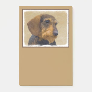 Dachshund (Wirehaired) Painting Original Dog Art Post-it Notes