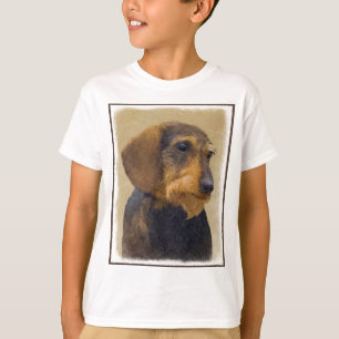 Dachshund (Wirehaired) Painting Original Dog Art T-Shirt