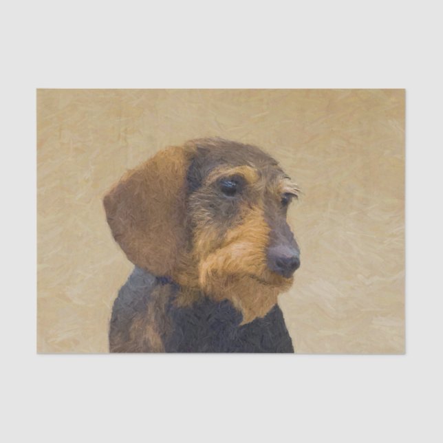 Dachshund (Wirehaired) Painting Original Dog Art Tissue Paper (Front)