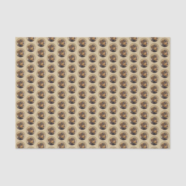 Dachshund (Wirehaired) Painting Original Dog Art Tissue Paper (Front)