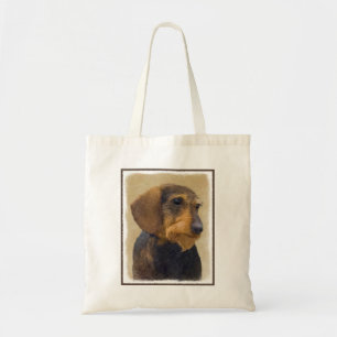 Dachshund (Wirehaired) Painting Original Dog Art Tote Bag