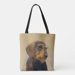 Dachshund (Wirehaired) Painting Original Dog Art Tote Bag