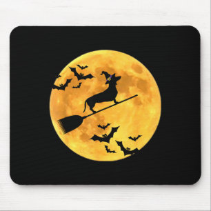 Dachshund Witch Dog Halloween Moon Broomstick Broo Mouse Mat