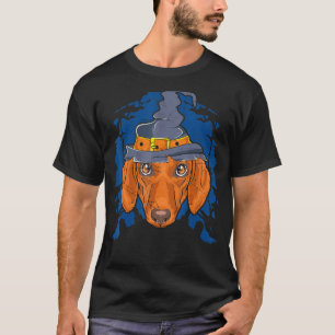 Dachshund Witch Halloween Sausage Wiener Dog T-Shirt