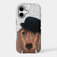 Dachshund with Black Bowler Hat