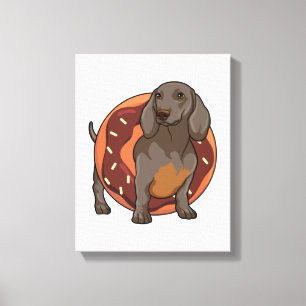 Dachshund with Donut Canvas Print