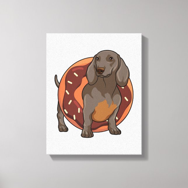 Dachshund with Donut Canvas Print (Front)
