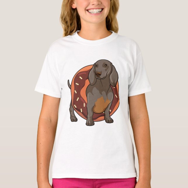 Dachshund with Donut T-Shirt (Front)