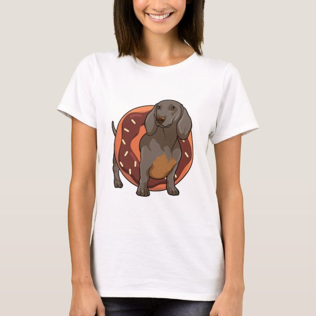Dachshund with Donut T-Shirt (Front)